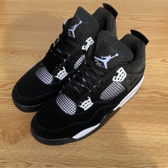Other - Brand New Retro 4 White Thunder- Men’s Black and White  Sneakers